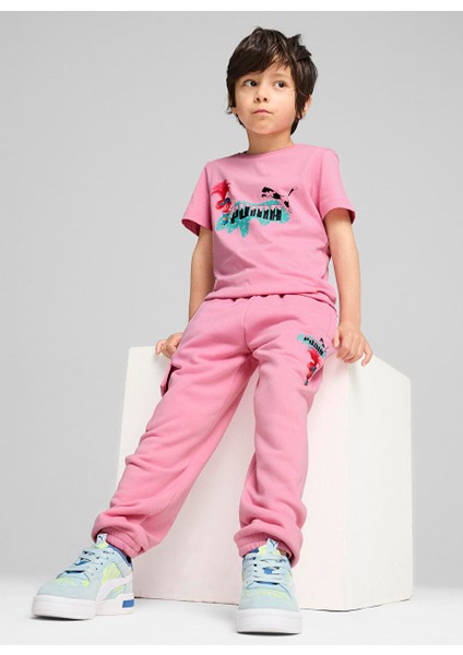 Pembe Kız Çocuk Desenli T-Shirt 62737648-PUMA x Trolls Tee