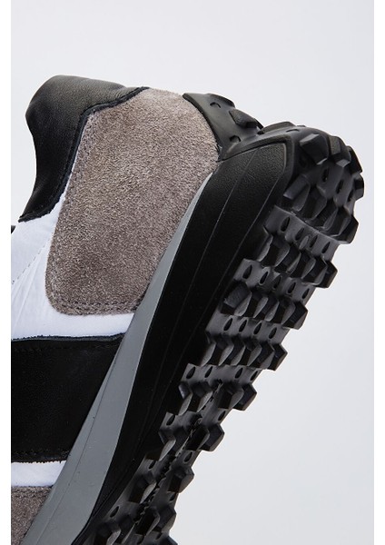 Agatho Erkek Grisiyah Hakiki Deri Sneakers & Spor Ayakkabı