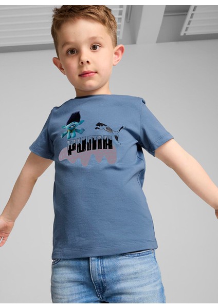 Mavi Erkek Çocuk Desenli T-Shirt 62737624-PUMA x Trolls Tee