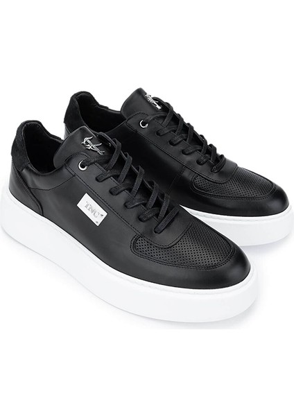Erkek Hakiki Deri Siyah Sneakers & Spor Ayakkabı