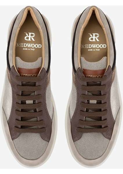 Redwin Erkek Taupe Tekstil Deri Sneakers & Spor Ayakkabı