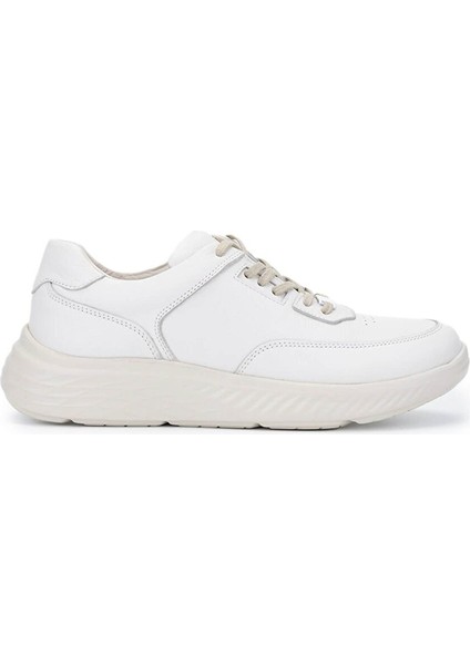 Erkek Hakiki Deri Kırık Beyaz Sneakers & Spor Ayakkabı
