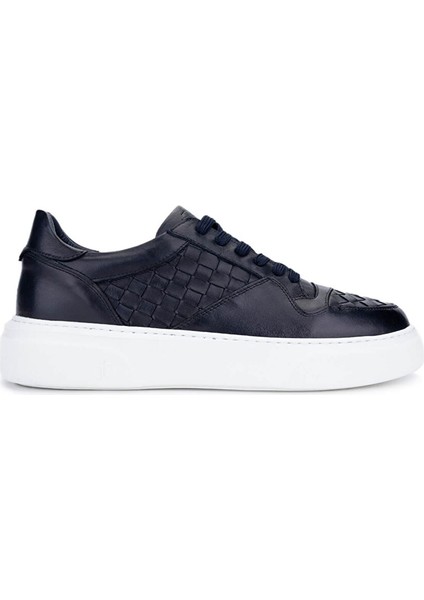 Erkek Hakiki Deri Lacivert Sneakers & Spor Ayakkabı