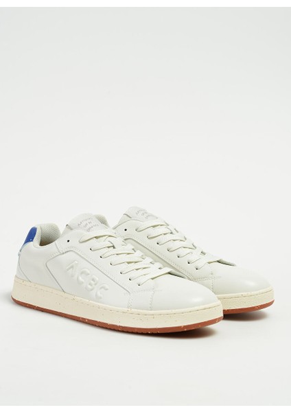 Beyaz-Mavi Erkek Deri Sneaker Shacbtl fiyatları