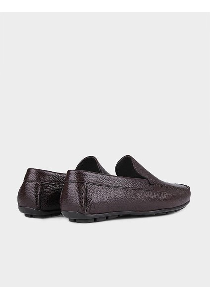 Kauçuk Tabanlı Hakiki Deri Kahverengi Erkek Loafer