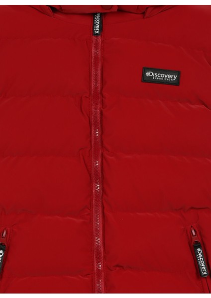 Kırmızı Kız Çocuk Kapüşon Yaka Basic Fit Kapitone Puffer Yelek D3WG-YLK2 modelleri