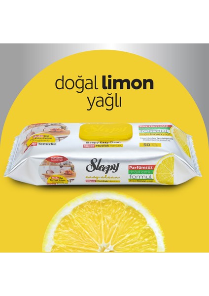 Easy Clean Süper Yüzey Temizlik Mutfak Havlusu&Mendili Limon Yağlı 50 Yaprak modelleri