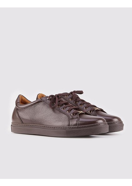 Kahverengi Erkek Deri Sneaker 21406