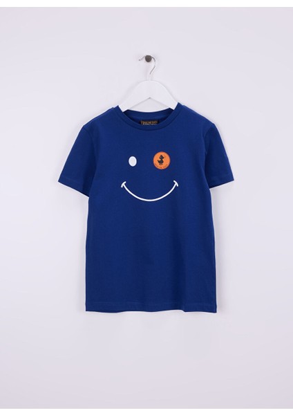 Mavi Erkek Çocuk Baskılı T-Shirt Asa