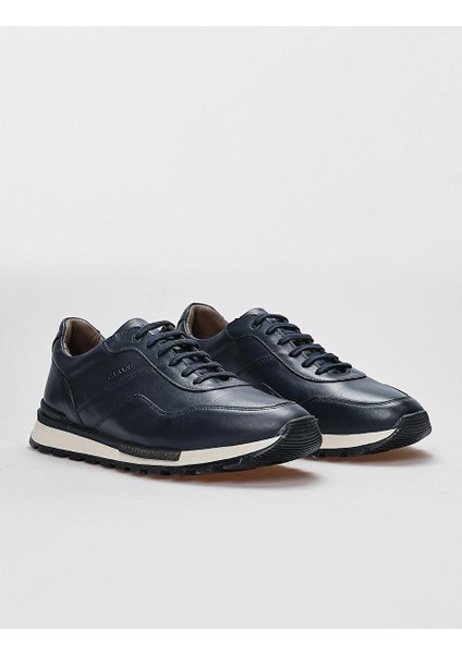 Lacivert Erkek Deri Sneaker 29487