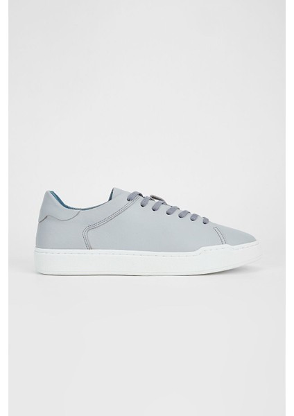 Gri Erkek Deri Sneaker 167 7046 Erk Ayk Y23