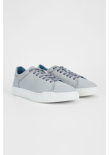 Gri Erkek Deri Sneaker 167 7046 Erk Ayk Y23