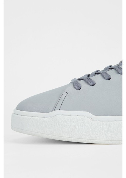Gri Erkek Deri Sneaker 167 7046 Erk Ayk Y23