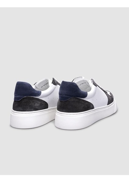 Beyaz-Gri Erkek Deri Sneaker 124572