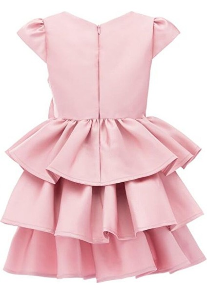 Pembe Fiyonklu Tafta Elbise