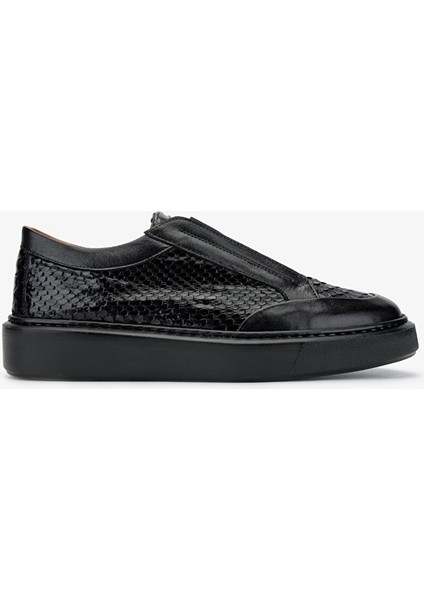 Erkek Hakiki Deri Siyah Sneakers & Spor Ayakkabı