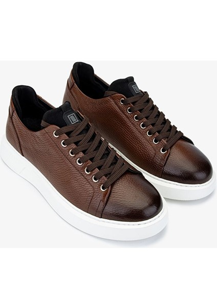 Erkek Hakiki Deri Kahverengi Sneakers & Spor Ayakkabı