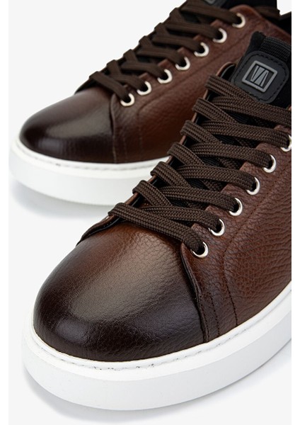 Erkek Hakiki Deri Kahverengi Sneakers & Spor Ayakkabı