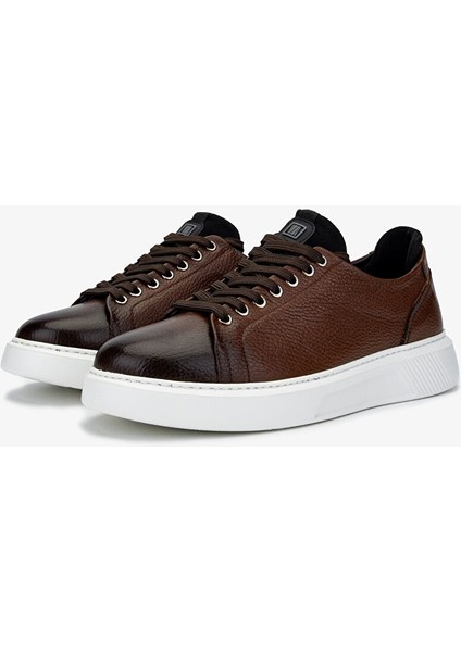 Erkek Hakiki Deri Kahverengi Sneakers & Spor Ayakkabı