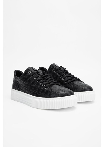 Erkek Siyah Hakiki Deri Sneakers & Spor Ayakkabı