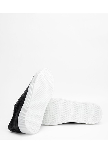 Erkek Siyah Hakiki Deri Sneakers & Spor Ayakkabı