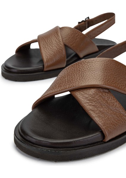 Erkek Hakiki Deri Taba Sandalet
