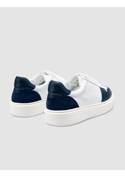 Beyaz-Mavi Erkek Deri Sneaker 125038M modelleri