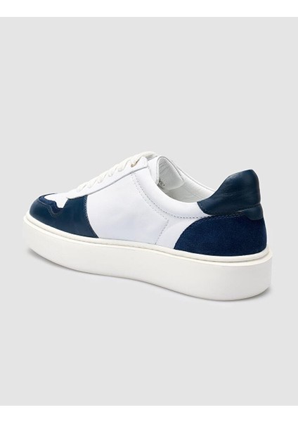Beyaz-Mavi Erkek Deri Sneaker 125038M indirimleri