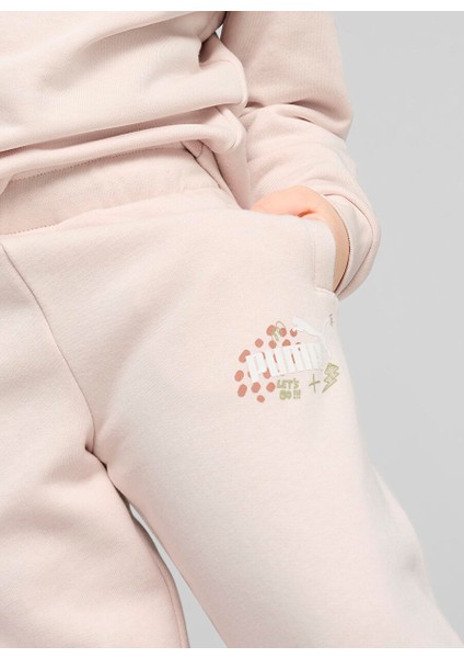 Düz Paça Pembe Kız Çocuk Eşofman Altı 68188450-ESS+ Puma Fc Sweatpants