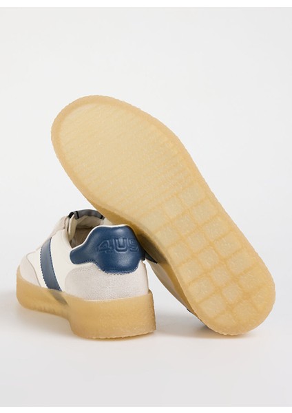 Beyaz-Lacivert Erkek Sneaker Mark 100