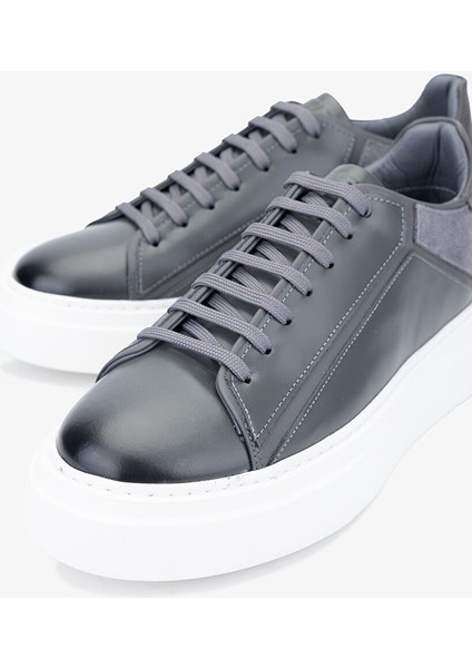 Moreno Erkek Antrasit Hakiki Deri Sneakers & Spor Ayakkabı