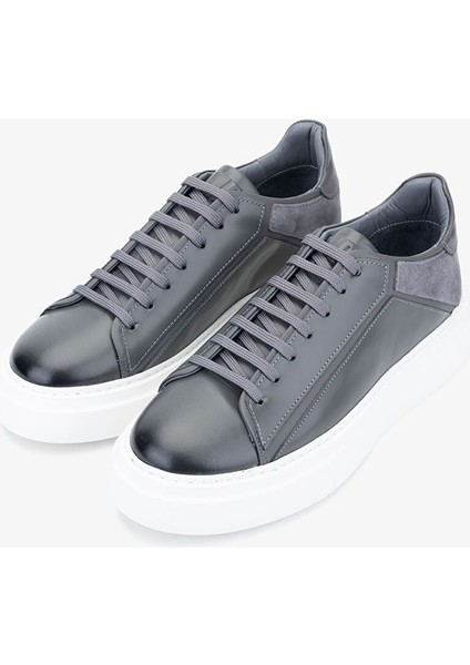 Moreno Erkek Antrasit Hakiki Deri Sneakers & Spor Ayakkabı