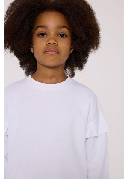 Bg Store Kız Çocuk Beyaz Sweatshirt modelleri