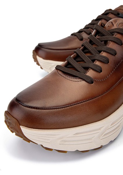 Erkek Hakiki Deri Kahverengi Sneakers modelleri