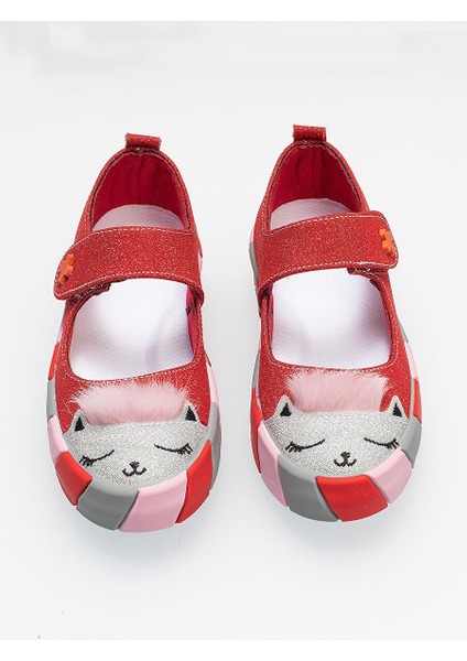 Kırmızı Simli Kedi Kız Sneaker Babet fiyatları