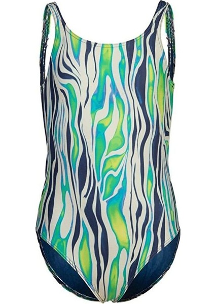 Water Print Kız Çocuk Yüzücü Mayosu 007319601
