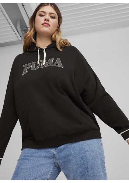 67789901 Squad Hoodie Tr Siyah Kadın Kapüşon Yaka Regular Fit Sweatshirt fiyatları