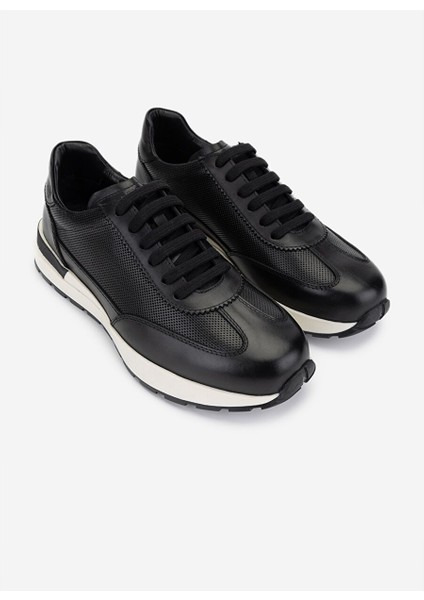 Erkek Hakiki Deri Siyah Sneakers & Spor Ayakkabı