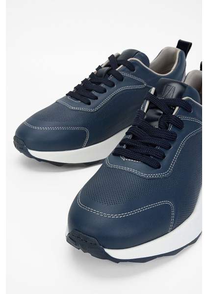 Lacivert Erkek Deri Sneaker 383 5702 Erk Ayk SK23/24