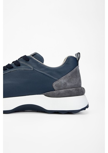 Lacivert Erkek Deri Sneaker 383 5702 Erk Ayk SK23/24