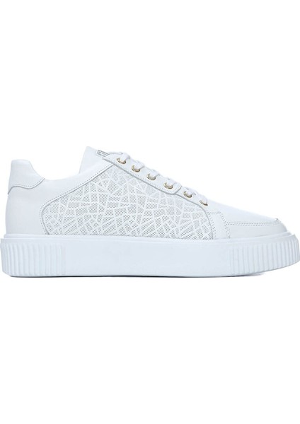 Siyah-Beyaz Erkek Deri Sneaker 352 14100 Erk Ayk Y21
