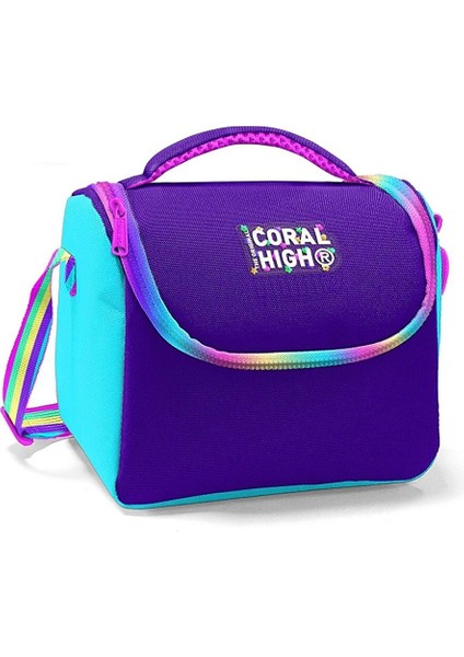 Rainbow Fermuarlı Mor Isı Yalıtımlı Beslenme Çantası - Kız Çocuk