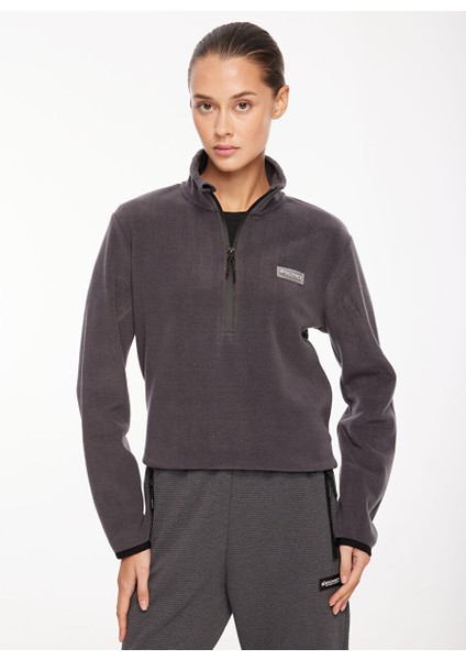 Antrasit Kadın Kapüşon Yaka Standart Fit Polar Sweatshırt D3WL-SWT26