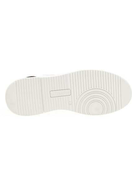 Beyaz-Siyah Erkek Deri - Kumaş Sneaker 16211/CP