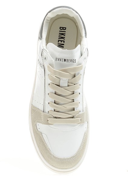 Beyaz-Siyah Erkek Deri - Kumaş Sneaker 16211/CP