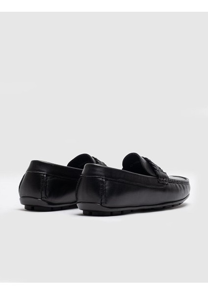 Hakiki Deri Siyah Tokalı Erkek Loafer modelleri