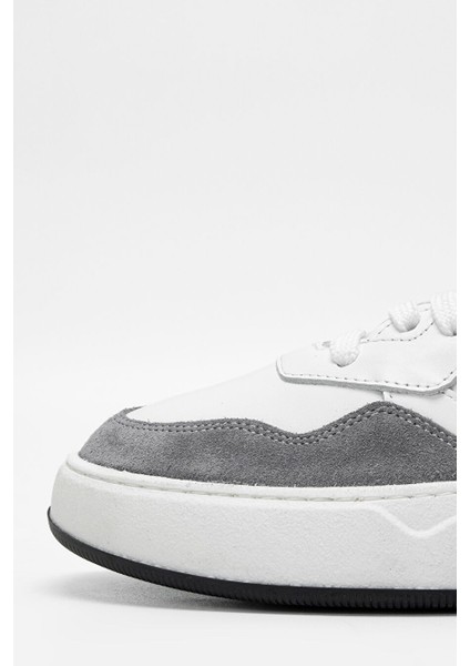 Erkek Beyaz/gri Hakiki Deri Sneakers & Spor Ayakkabı fırsatları