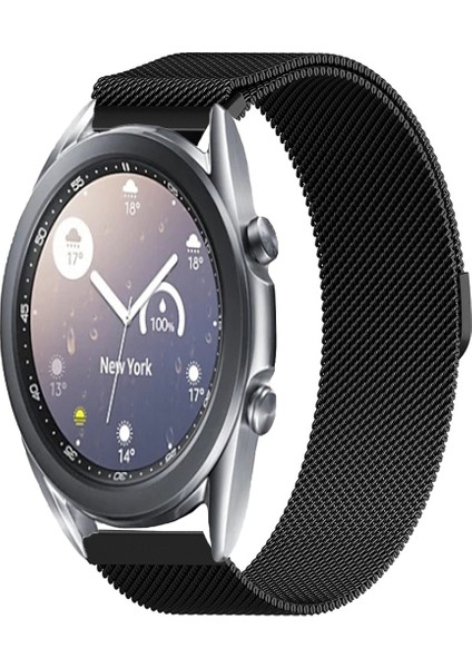 Samsung Galaxy Watch 3 41MM Uyumlu Kordon Hasır Metal Örgü Mıknatıslı Milano Kayış