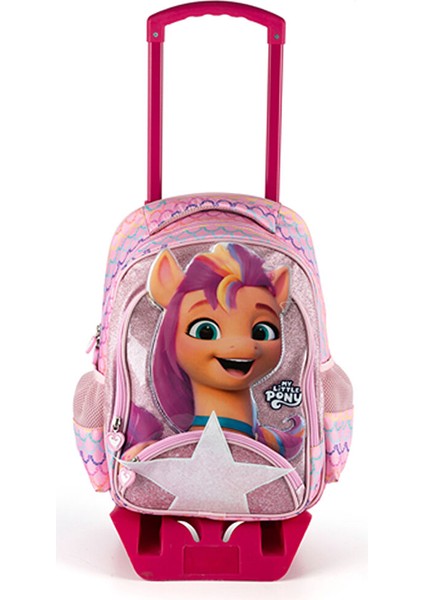 Pembe Kız Çocuk 26X53X0 cm Çekçekli Çanta My Lıttle Ponny 3D Sunny