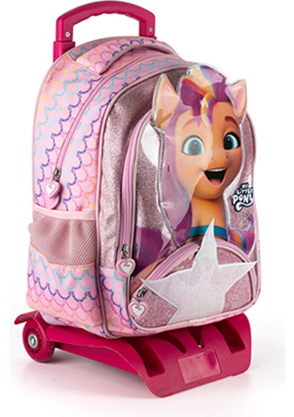 Pembe Kız Çocuk 26X53X0 cm Çekçekli Çanta My Lıttle Ponny 3D Sunny